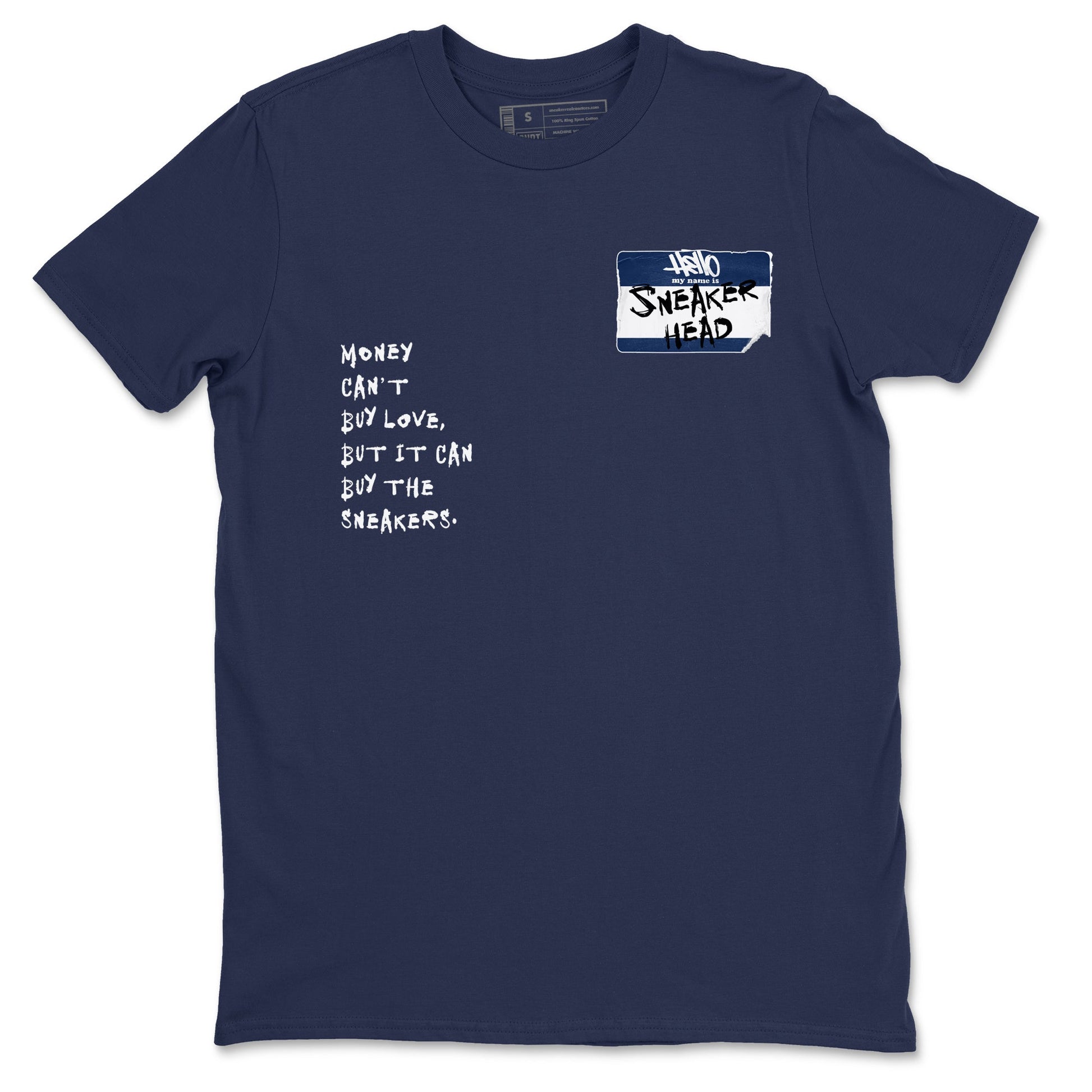 1s Midnight Navy shirts to match jordans Sneakerhead Badge sneaker match tees Air Jordan 1 Midnight Navy match shoes to clothes SNRT Sneaker Tees unisex cotton Navy 2 shirts