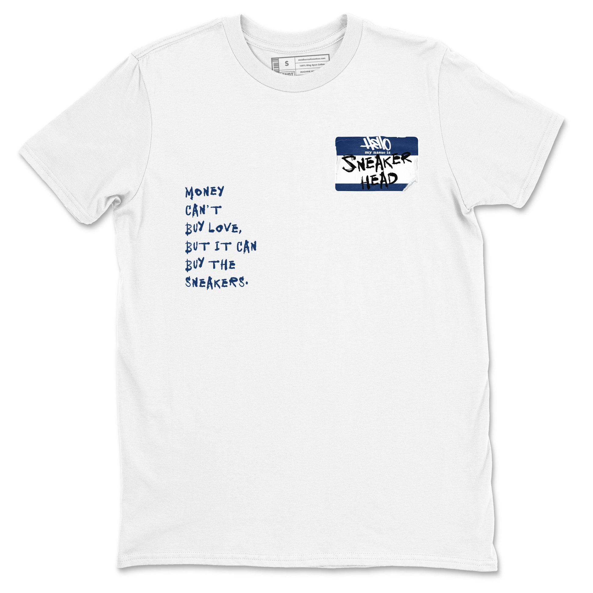 1s Midnight Navy shirts to match jordans Sneakerhead Badge sneaker match tees Air Jordan 1 Midnight Navy match shoes to clothes SNRT Sneaker Tees unisex cotton White 2 shirts