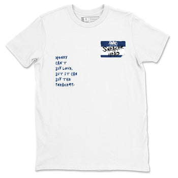 1s Midnight Navy shirts to match jordans Sneakerhead Badge sneaker match tees Air Jordan 1 Midnight Navy match shoes to clothes SNRT Sneaker Tees unisex cotton White 2 shirts