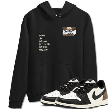 Air Jordan 1 Low Mocha shirts to match jordans Sneakerhead Badge sneaker match tees AJ1 Mocha SNRT Sneaker Tees streetwear brand Black 1 unisex cotton tee