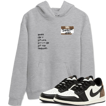Air Jordan 1 Low Mocha shirts to match jordans Sneakerhead Badge sneaker match tees AJ1 Mocha SNRT Sneaker Tees streetwear brand Heather Grey 1 unisex cotton tee