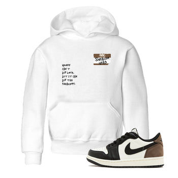 Air Jordan 1 Low Mocha shirts to match jordans Sneakerhead Badge sneaker match tees AJ1 Mocha SNRT Sneaker Tees streetwear brand Baby and Youth White 1 cotton tee