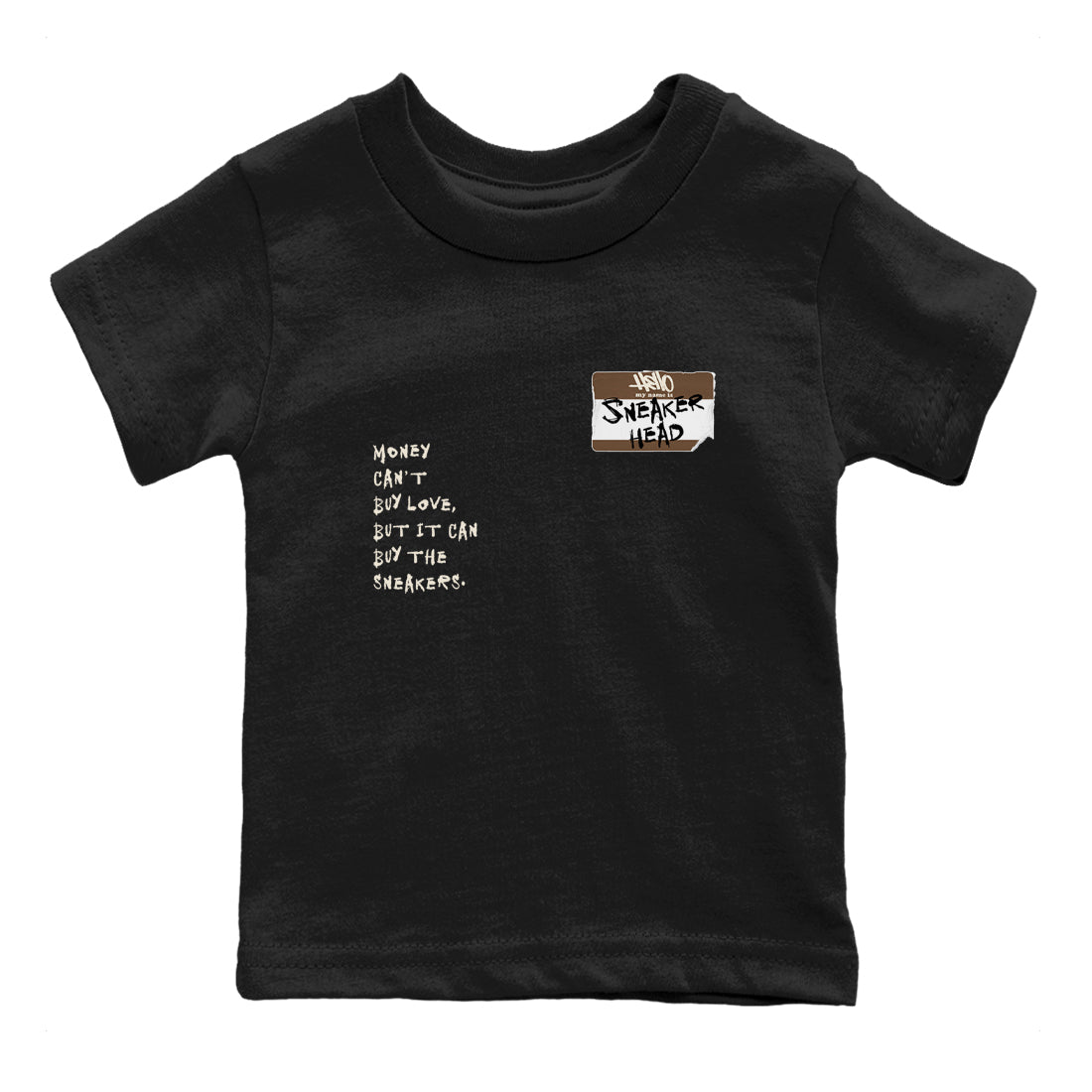 Air Jordan 1 Low Mocha shirts to match jordans Sneakerhead Badge sneaker match tees AJ1 Mocha SNRT Sneaker Tees streetwear brand Baby and Youth Black 2 cotton tee