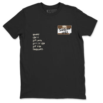 Air Jordan 1 Low Mocha shirts to match jordans Sneakerhead Badge sneaker match tees AJ1 Mocha SNRT Sneaker Tees streetwear brand Black 2 unisex cotton tee