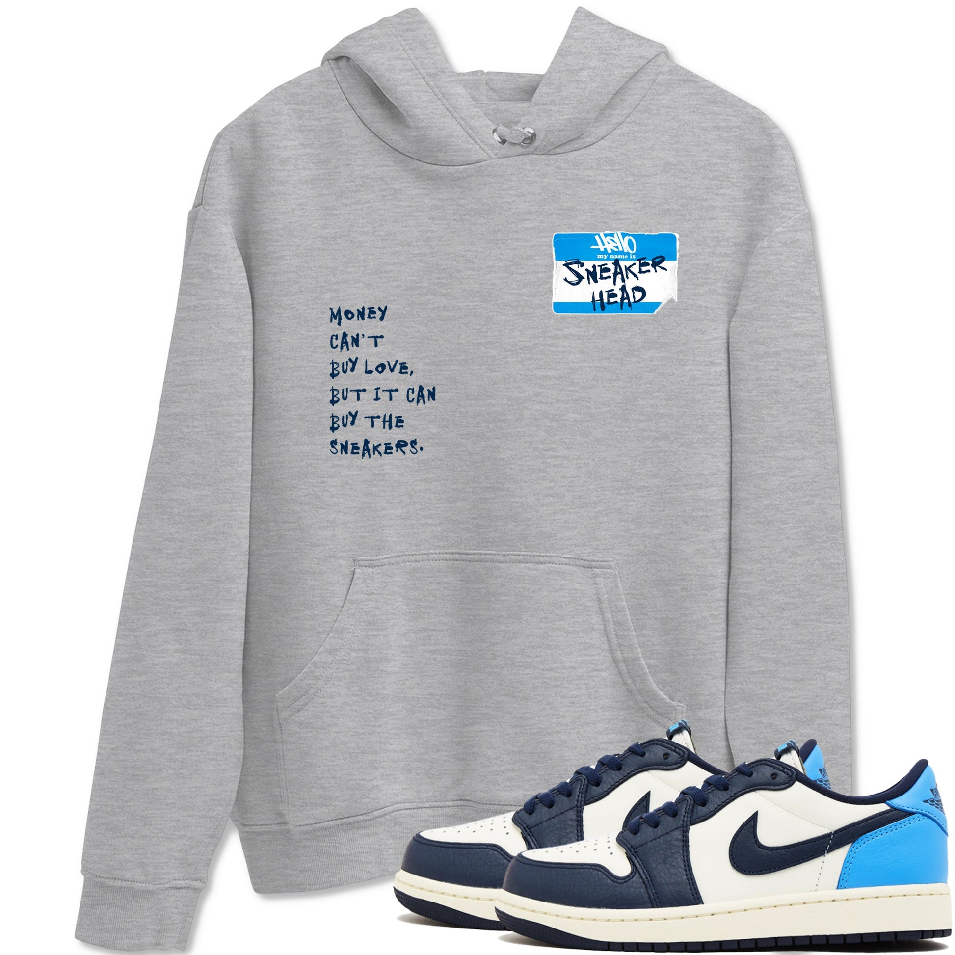 1s Obsidian shirts to match jordans Sneakerhead Badge shirts to match Jordans AJ1 Retro Low OG Obsidian match shoes to clothes SNRT Sneaker Tees unisex cotton Heather Grey 1 shirts