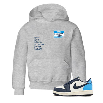 1s Obsidian shirts to match jordans Sneakerhead Badge shirts to match Jordans AJ1 Retro Low OG Obsidian match shoes to clothes SNRT Sneaker Tees Youth Baby Heather Grey 1 tee