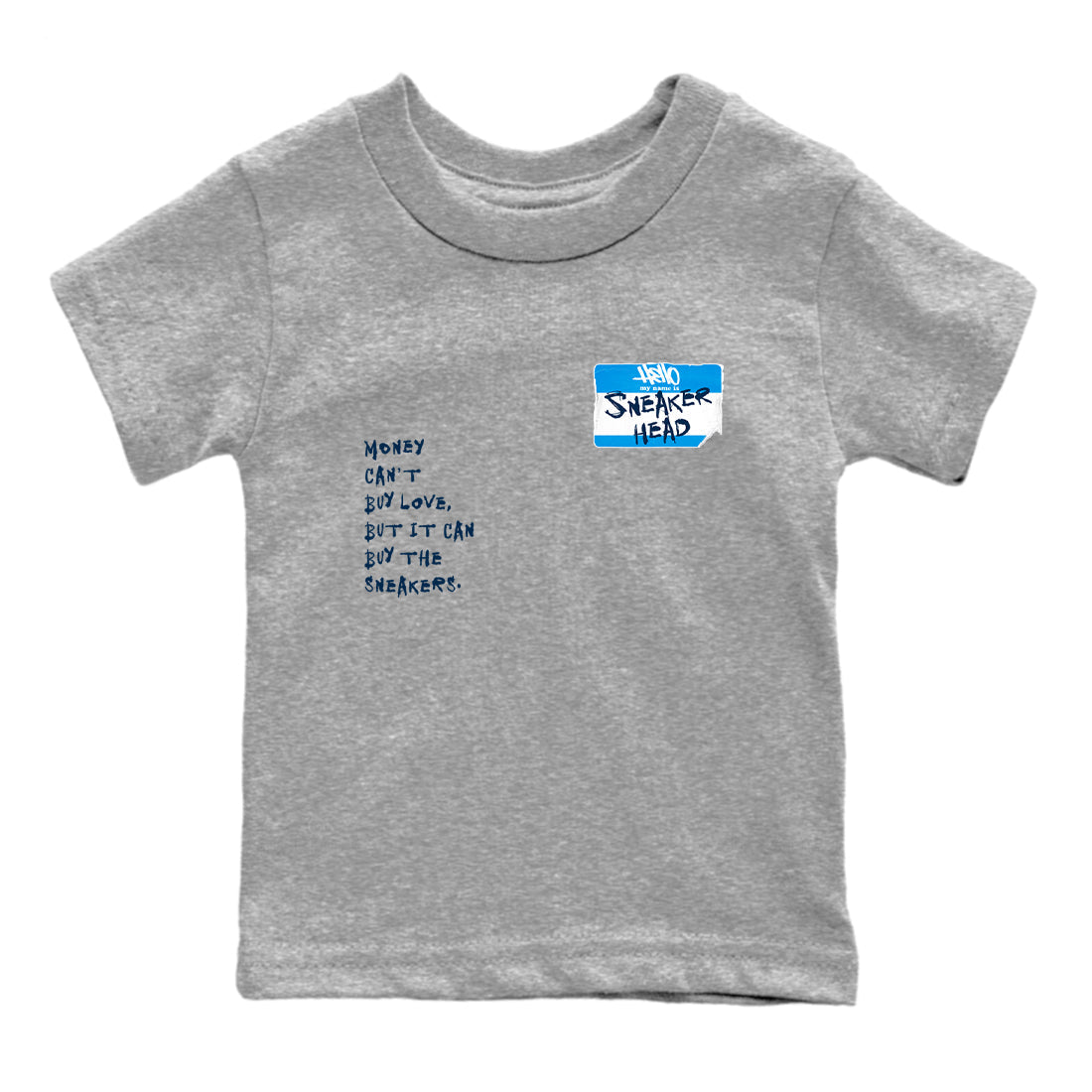 1s Obsidian shirts to match jordans Sneakerhead Badge shirts to match Jordans AJ1 Retro Low OG Obsidian match shoes to clothes SNRT Sneaker Tees Youth Baby Heather Grey 2 tee