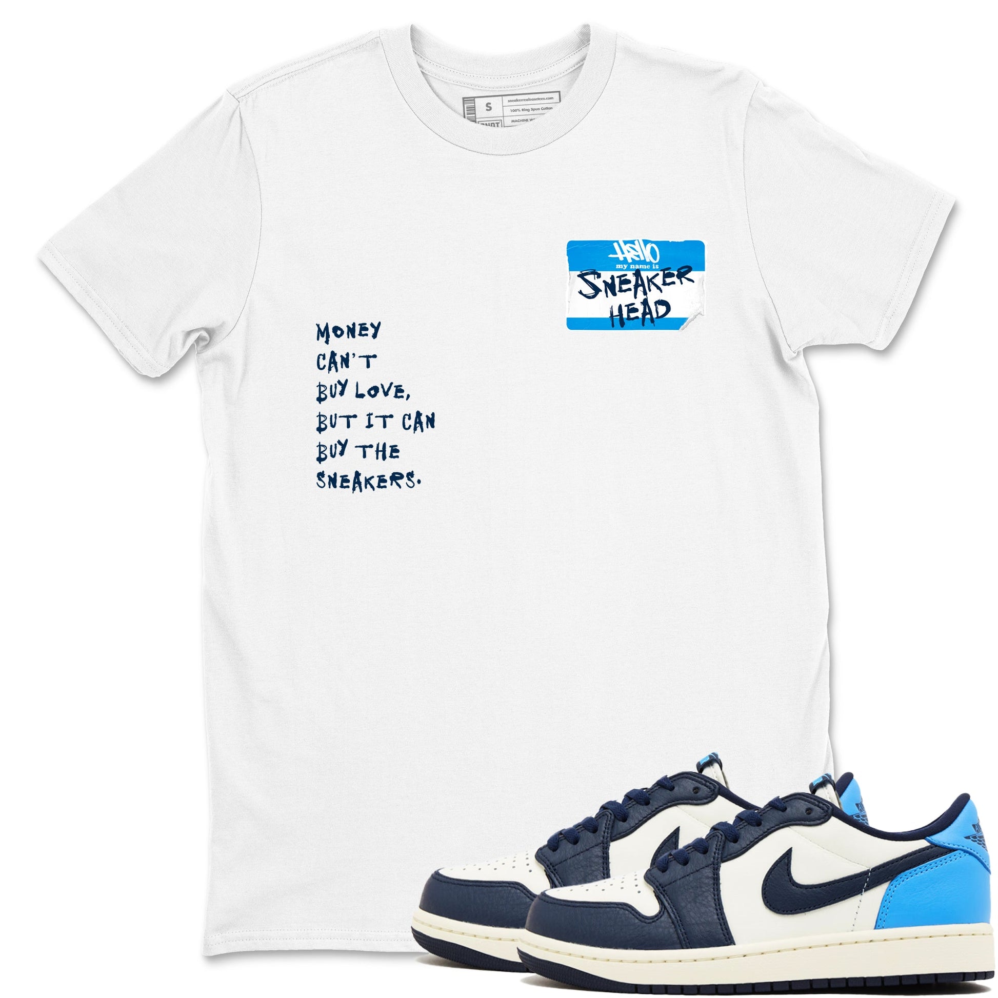 1s Obsidian shirts to match jordans Sneakerhead Badge shirts to match Jordans AJ1 Retro Low OG Obsidian match shoes to clothes SNRT Sneaker Tees unisex cotton White 1 shirts
