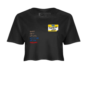 Air Jordan 1 Travis Scott Canary shirt to match jordans Sneakerhead Badge sneaker tees Air Jordan 1 Low x Travis Scott x Canary SNRT Sneaker Release Tees Black 2 crop length shirt