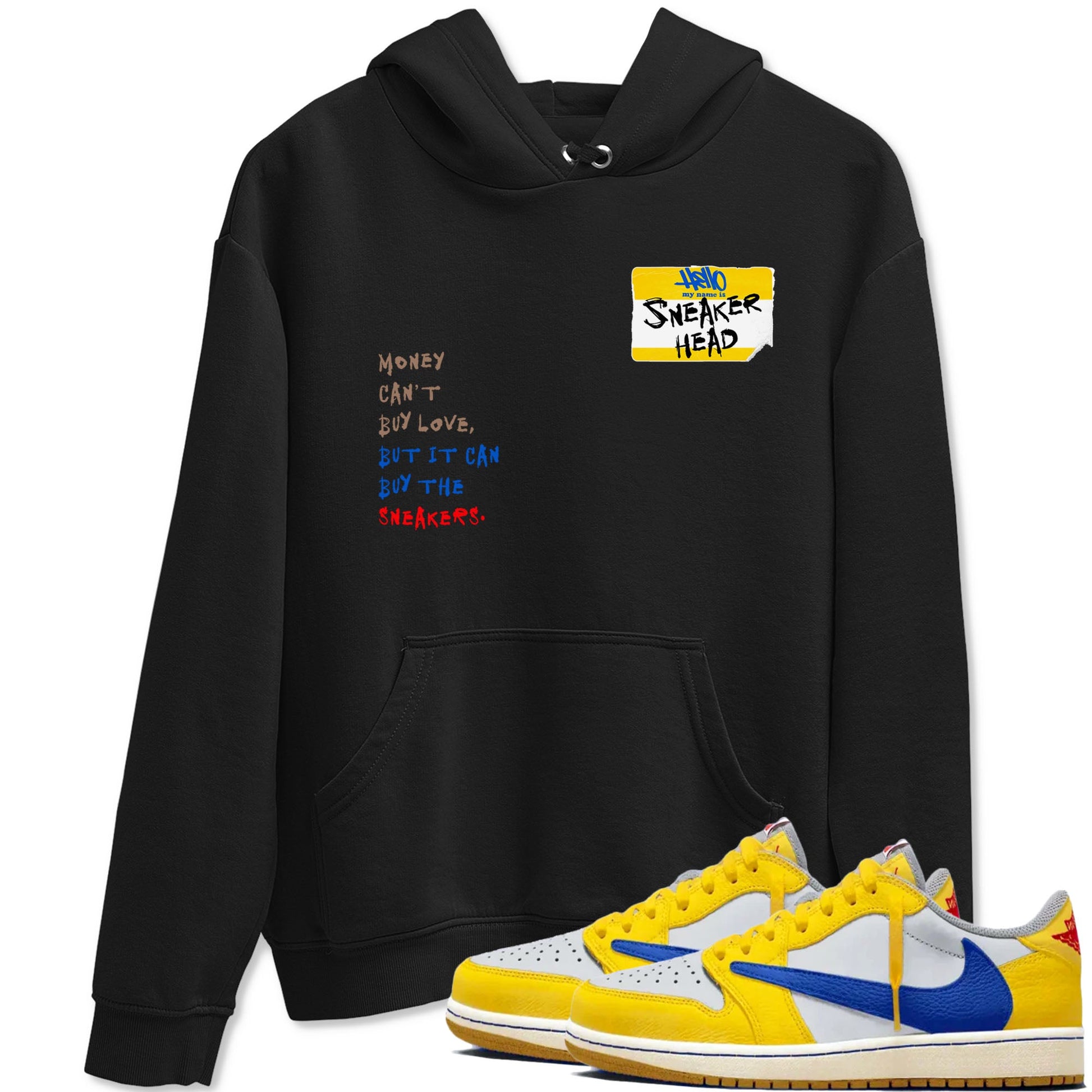 Air Jordan 1 Travis Scott Canary shirt to match jordans Sneakerhead Badge sneaker tees Air Jordan 1 Low x Travis Scott x Canary SNRT Sneaker Release Tees unisex cotton Black 1 crew neck shirt