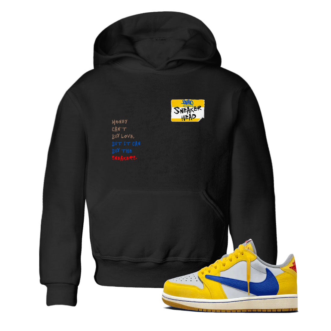 Air Jordan 1 Travis Scott Canary shirt to match jordans Sneakerhead Badge sneaker tees Air Jordan 1 Low x Travis Scott x Canary SNRT sneaker release tees baby toddler Black 1 cotton Shirt