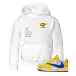 Air Jordan 1 Travis Scott Canary shirt to match jordans Sneakerhead Badge sneaker tees Air Jordan 1 Low x Travis Scott x Canary SNRT sneaker release tees baby toddler White 1 cotton Shirt