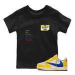 Air Jordan 1 Travis Scott Canary shirt to match jordans Sneakerhead Badge sneaker tees Air Jordan 1 Low x Travis Scott x Canary SNRT sneaker release tees baby toddler Black 1 cotton Shirt