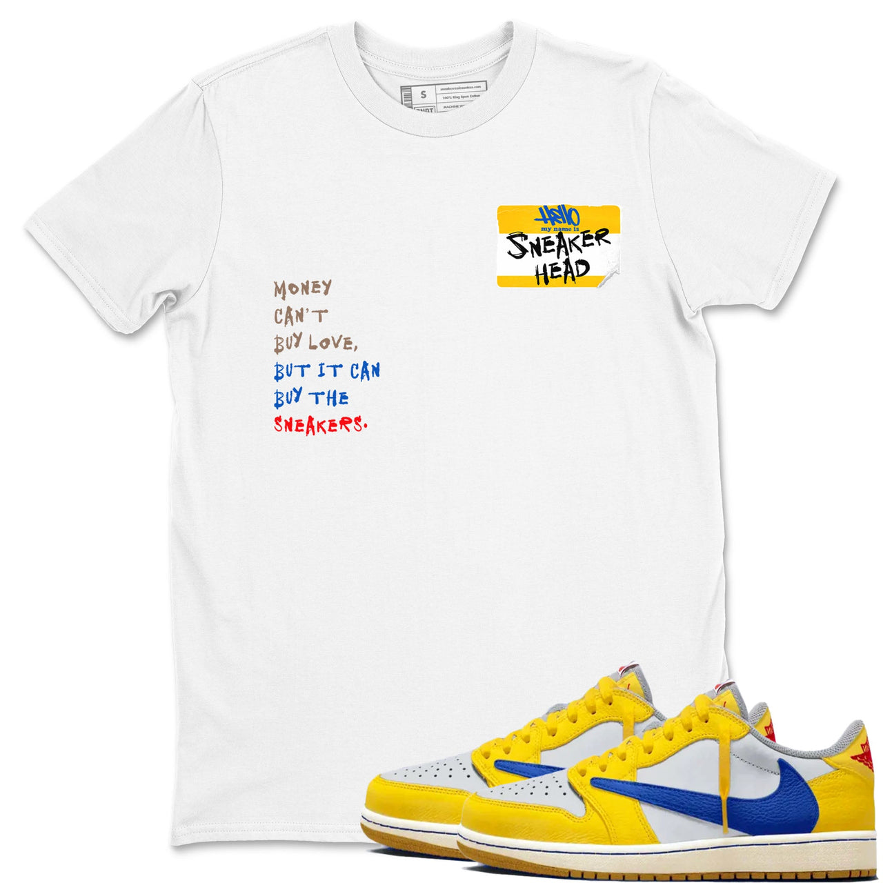 Sneakerhead Badge SNRT Sneaker Tees - Air Jordan 1 Travis Scott Canary ...