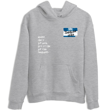 Sneakerhead Badge sneaker match t-shirt styled to complete your fit with the Air Jordan 1 Travis Scott Fragment sneakers, shown in Heather Grey 2.