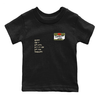 1s Travis Scott Medium Olive shirts to match jordans Sneakerhead Badge sneaker match tees Air Jordan 1 Travis Scott Medium Olive SNRT Sneaker Tees streetwear brand Baby and Youth Black 2 cotton tee