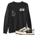 1s Travis Scott Medium Olive shirts to match jordans Sneakerhead Badge sneaker match tees Air Jordan 1 Travis Scott Medium Olive SNRT Sneaker Tees streetwear brand Black 1 unisex cotton tee