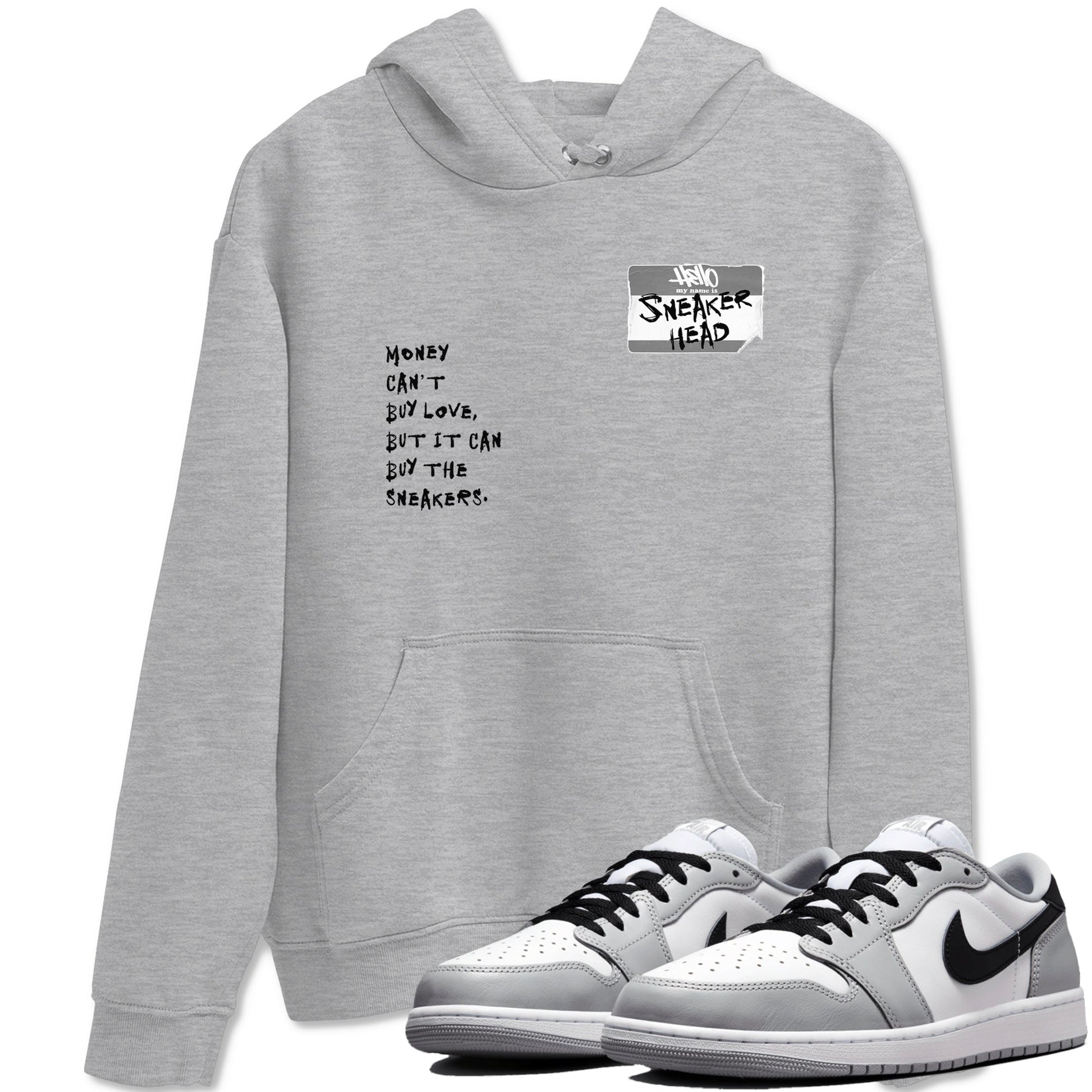 AJ1 Wolf Grey shirts to match jordans Sneakerhead Badge sneaker match tees Air Jordan 1 Wolf Grey SNRT Sneaker Tees streetwear brand Heather Grey 1 unisex cotton tee