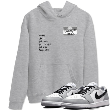 AJ1 Wolf Grey shirts to match jordans Sneakerhead Badge sneaker match tees Air Jordan 1 Wolf Grey SNRT Sneaker Tees streetwear brand Heather Grey 1 unisex cotton tee