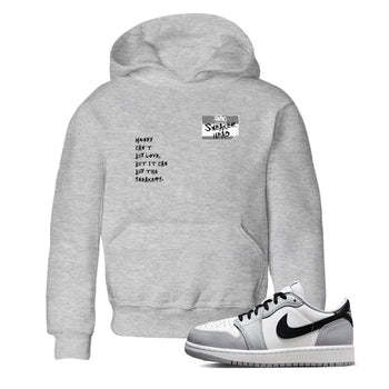 AJ1 Wolf Grey shirts to match jordans Sneakerhead Badge sneaker match tees Air Jordan 1 Wolf Grey SNRT Sneaker Tees streetwear brand Baby and Youth Heather Grey 1 cotton tee