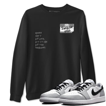 AJ1 Wolf Grey shirts to match jordans Sneakerhead Badge sneaker match tees Air Jordan 1 Wolf Grey SNRT Sneaker Tees streetwear brand Black 1 unisex cotton tee