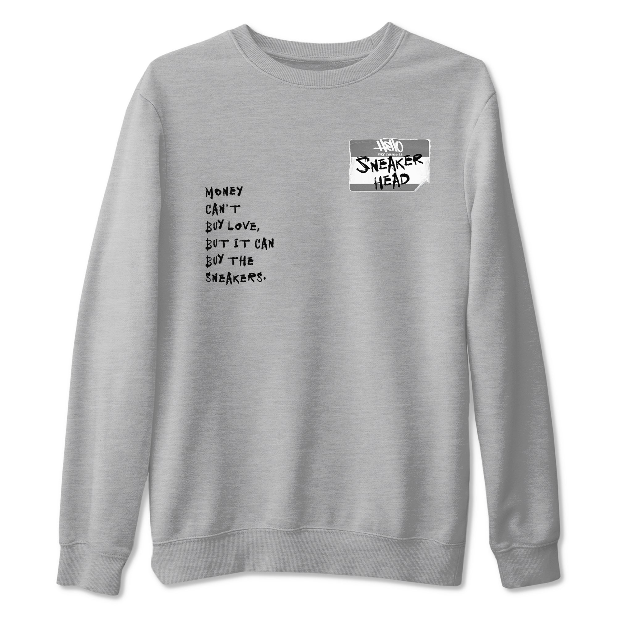 AJ1 Wolf Grey shirts to match jordans Sneakerhead Badge sneaker match tees Air Jordan 1 Wolf Grey SNRT Sneaker Tees streetwear brand Heather Grey 2 unisex cotton tee