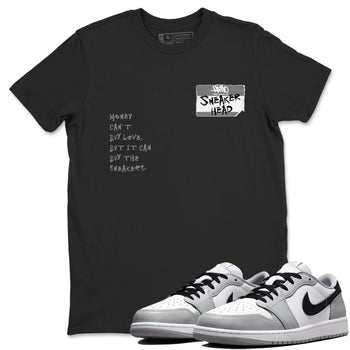 AJ1 Wolf Grey shirts to match jordans Sneakerhead Badge sneaker match tees Air Jordan 1 Wolf Grey SNRT Sneaker Tees streetwear brand Black 1 unisex cotton tee