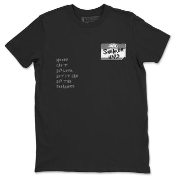 AJ1 Wolf Grey shirts to match jordans Sneakerhead Badge sneaker match tees Air Jordan 1 Wolf Grey SNRT Sneaker Tees streetwear brand Black 2 unisex cotton tee