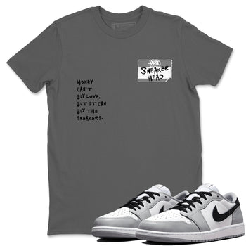AJ1 Wolf Grey shirts to match jordans Sneakerhead Badge sneaker match tees Air Jordan 1 Wolf Grey SNRT Sneaker Tees streetwear brand Cool Grey 1 unisex cotton tee