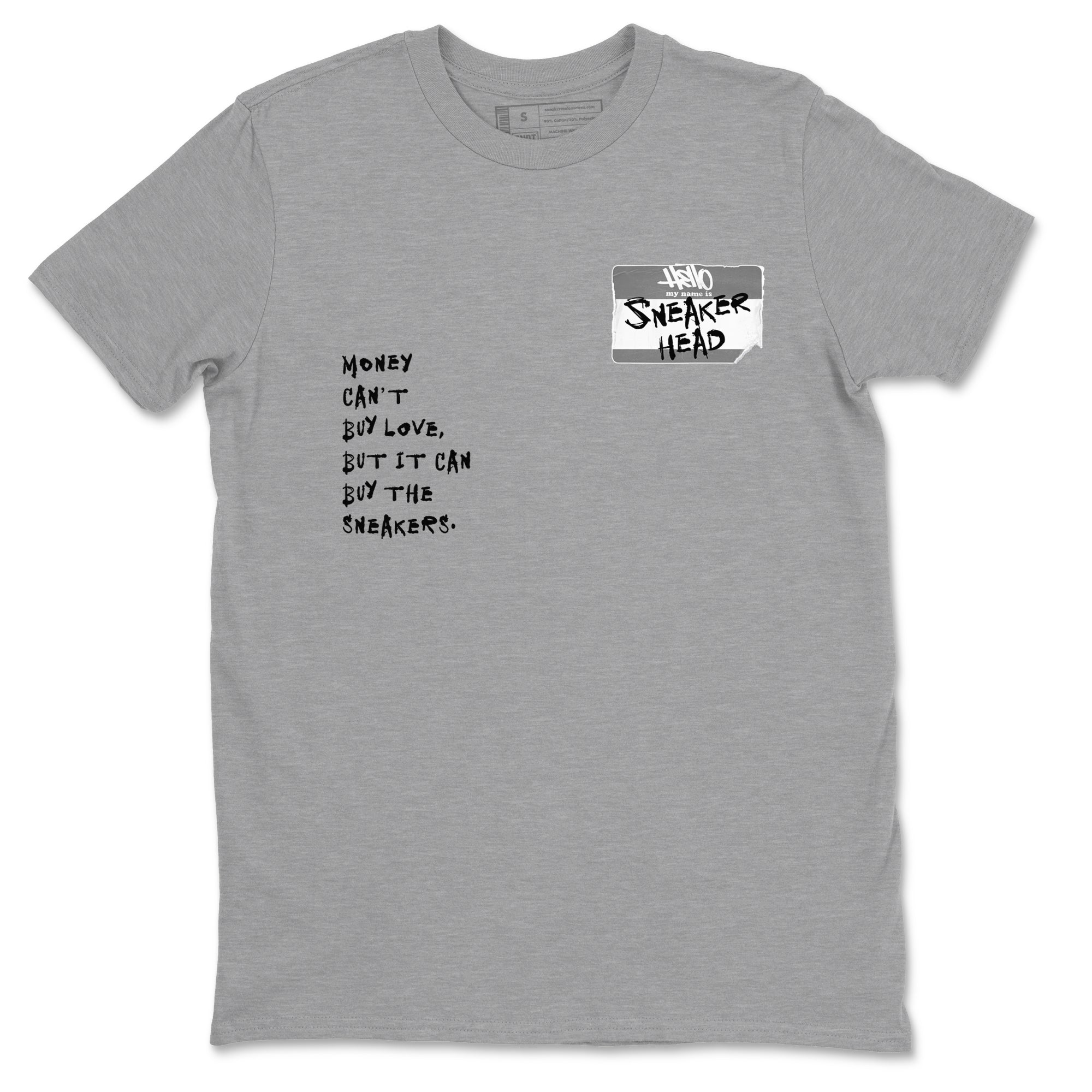 AJ1 Wolf Grey shirts to match jordans Sneakerhead Badge sneaker match tees Air Jordan 1 Wolf Grey SNRT Sneaker Tees streetwear brand Heather Grey 2 unisex cotton tee