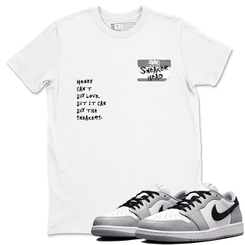 AJ1 Wolf Grey shirts to match jordans Sneakerhead Badge sneaker match tees Air Jordan 1 Wolf Grey SNRT Sneaker Tees streetwear brand White 1 unisex cotton tee