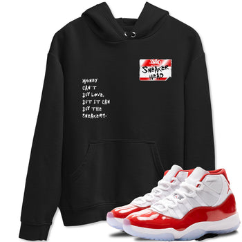 11s Cherry shirts to match jordans Sneakerhead Badge sneaker match tees Air Jordan 11 Retro Cherry match shoes to clothes SNRT Sneaker Tees unisex cotton Black 1 shirts