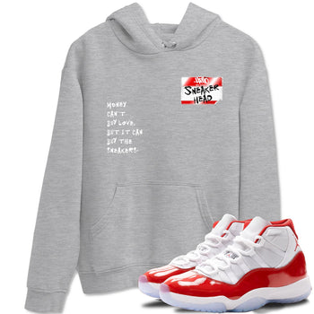 11s Cherry shirts to match jordans Sneakerhead Badge sneaker match tees Air Jordan 11 Retro Cherry match shoes to clothes SNRT Sneaker Tees unisex cotton Heather Grey 1 shirts