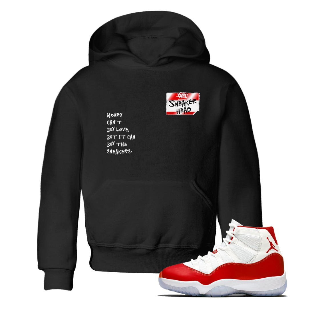 11s Cherry shirts to match jordans Sneakerhead Badge sneaker match tees Air Jordan 11 Retro Cherry match shoes to clothes SNRT Sneaker Tees Youth Baby Black 1 tee