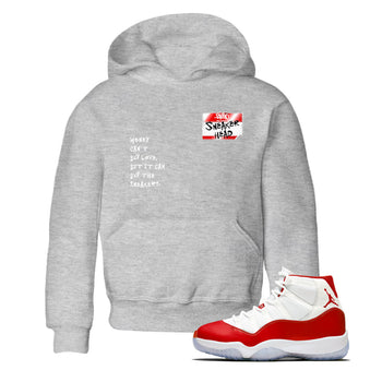 11s Cherry shirts to match jordans Sneakerhead Badge sneaker match tees Air Jordan 11 Retro Cherry match shoes to clothes SNRT Sneaker Tees Youth Baby Heather Grey 1 tee