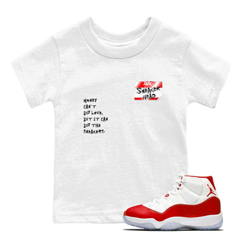 11s Cherry shirts to match jordans Sneakerhead Badge sneaker match tees Air Jordan 11 Retro Cherry match shoes to clothes SNRT Sneaker Tees Youth Baby White 1 tee