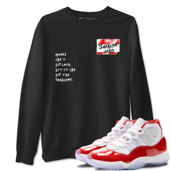 11s Cherry shirts to match jordans Sneakerhead Badge sneaker match tees Air Jordan 11 Retro Cherry match shoes to clothes SNRT Sneaker Tees unisex cotton Black 1 shirts