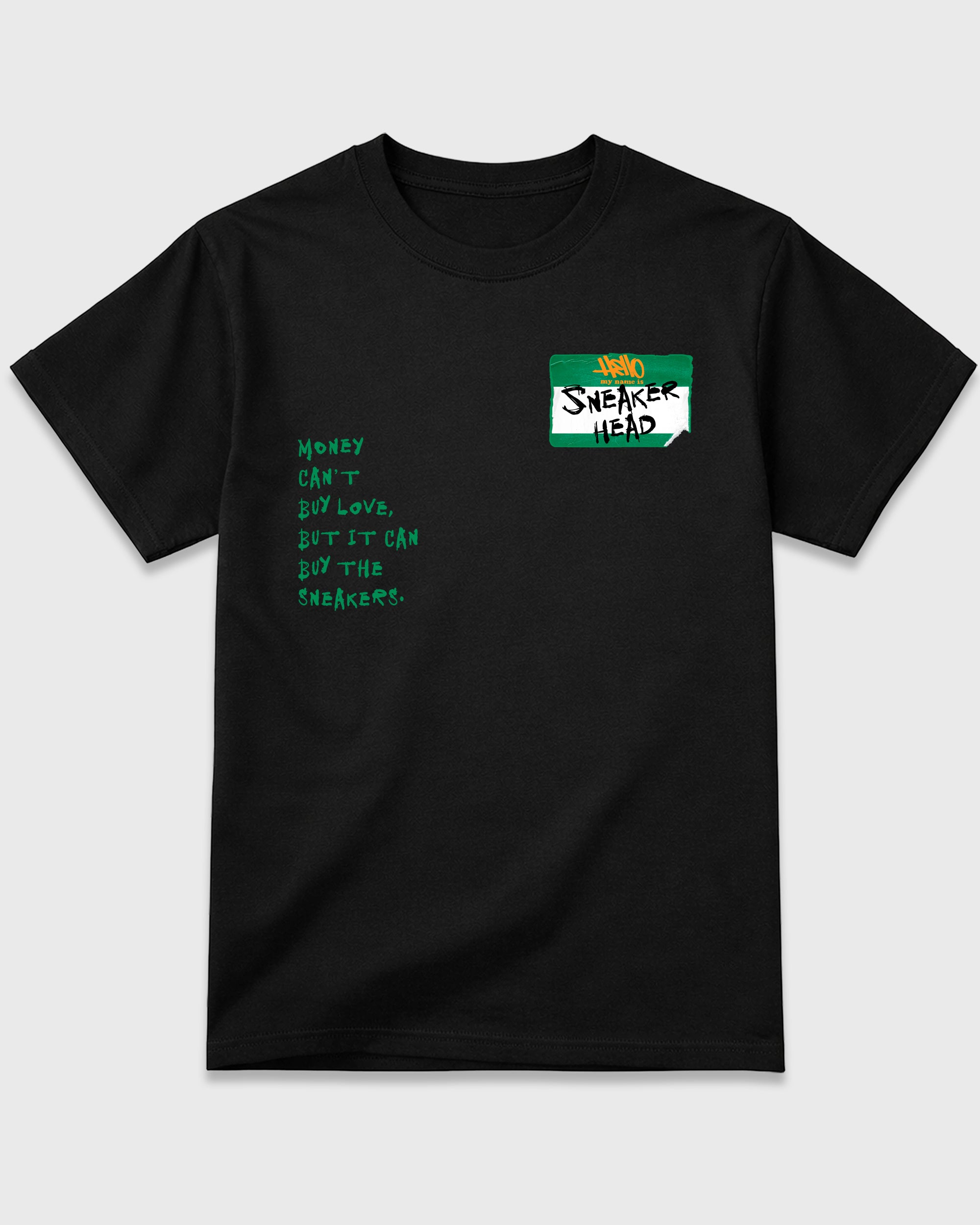 Sneakerhead Badge Graphic T-Shirt featuring original streetwear artwork designed to match the Air Jordan 11 Green Screen. Black 2 Graphic T-Shirt.