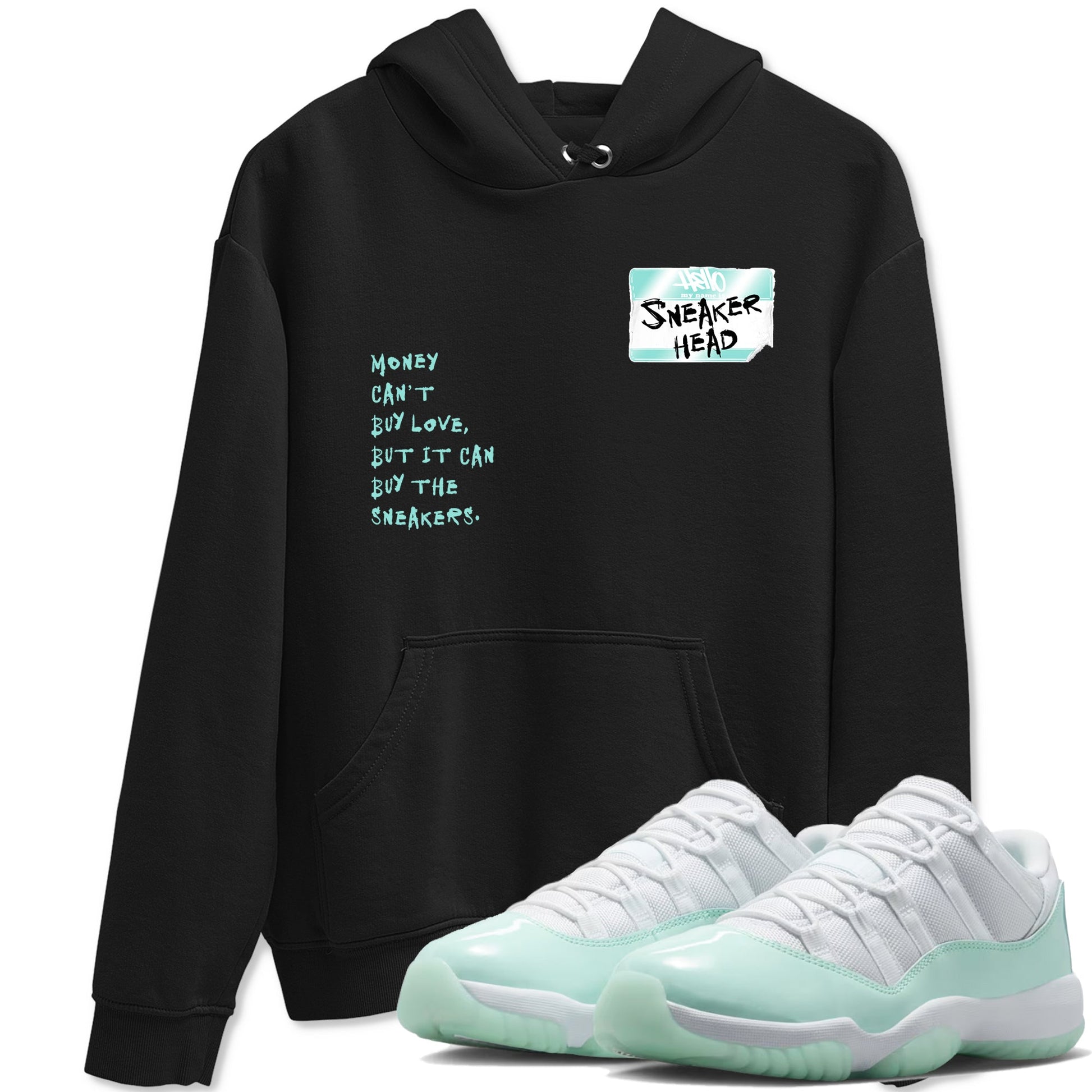 Sneakerhead Badge sneaker match t-shirt styled to complete your fit with the Air Jordan 11 Igloo sneakers, shown in Black 1.