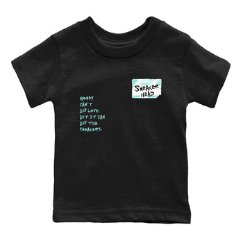 Sneakerhead Badge baby and kids t-shirt crafted for little sneakerheads to shine with the Air Jordan 11 Igloo sneakers, displayed in Black 2.