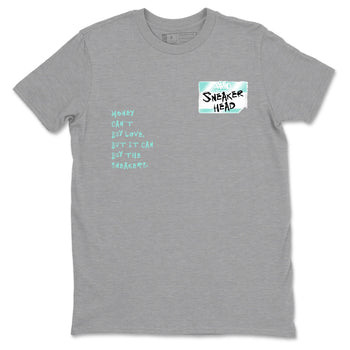 Sneakerhead Badge sneaker match t-shirt styled to complete your fit with the Air Jordan 11 Igloo sneakers, shown in Heather Grey 2.