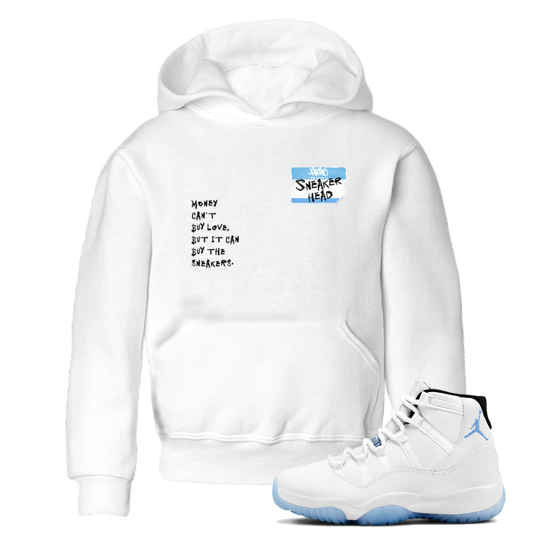 11 Legend Blue Shirts To Match Jordans Sneakerhead Badge Sneaker Shirts Air Jordan 11 Legend Blue SNRT Sneaker Release Tees Baby Youth Toddler White 1 crew neck shirts