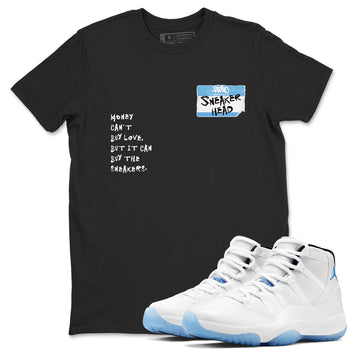 11 Legend Blue Shirts To Match Jordans Sneakerhead Badge Sneaker Shirts Air Jordan 11 Legend Blue SNRT Sneaker Release Tees Unisex Cotton Crew Neck Black 1 crew neck shirts