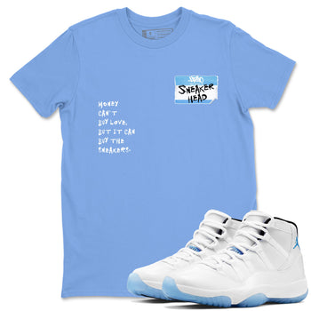 11 Legend Blue Shirts To Match Jordans Sneakerhead Badge Sneaker Shirts Air Jordan 11 Legend Blue SNRT Sneaker Release Tees Unisex Cotton Crew Neck Carolina Blue 1 crew neck shirts