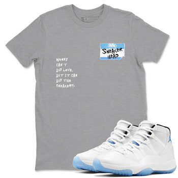 11 Legend Blue Shirts To Match Jordans Sneakerhead Badge Sneaker Shirts Air Jordan 11 Legend Blue SNRT Sneaker Release Tees Unisex Cotton Crew Neck Heather Grey 1 crew neck shirts