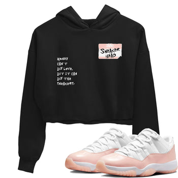 11s Legend Pink shirt to match jordans Sneakerhead Badge sneaker tees Air Jordan 11 Legend Pink SNRT Sneaker Release Tees Black 1 crop length shirt