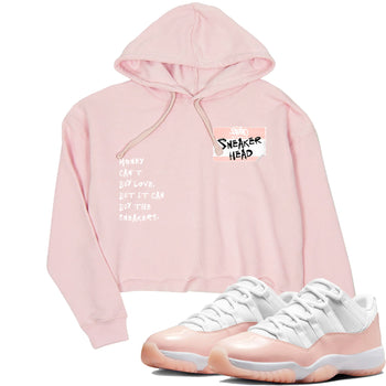 11s Legend Pink shirt to match jordans Sneakerhead Badge sneaker tees Air Jordan 11 Legend Pink SNRT Sneaker Release Tees Pink 1 crop length shirt