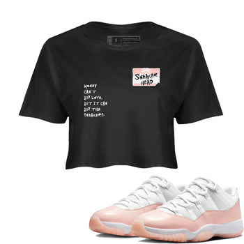 11s Legend Pink shirt to match jordans Sneakerhead Badge sneaker tees Air Jordan 11 Legend Pink SNRT Sneaker Release Tees Black 1 crop length shirt
