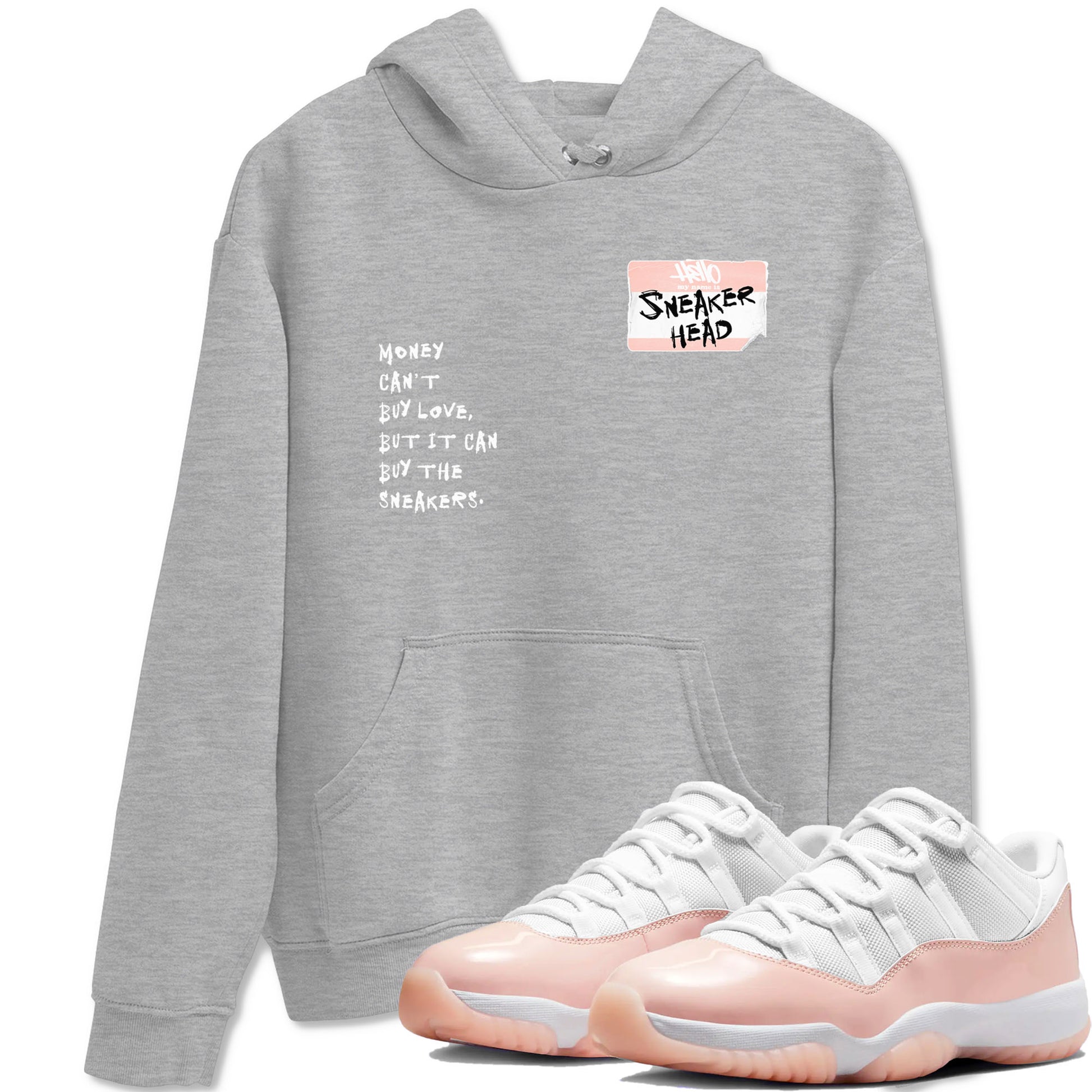 11s Legend Pink shirt to match jordans Sneakerhead Badge sneaker tees Air Jordan 11 Legend Pink SNRT Sneaker Release Tees unisex cotton Heather Grey 1 crew neck shirt
