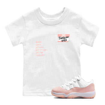 11s Legend Pink shirt to match jordans Sneakerhead Badge sneaker tees Air Jordan 11 Legend Pink SNRT sneaker release tees baby toddler White 1 cotton Shirt
